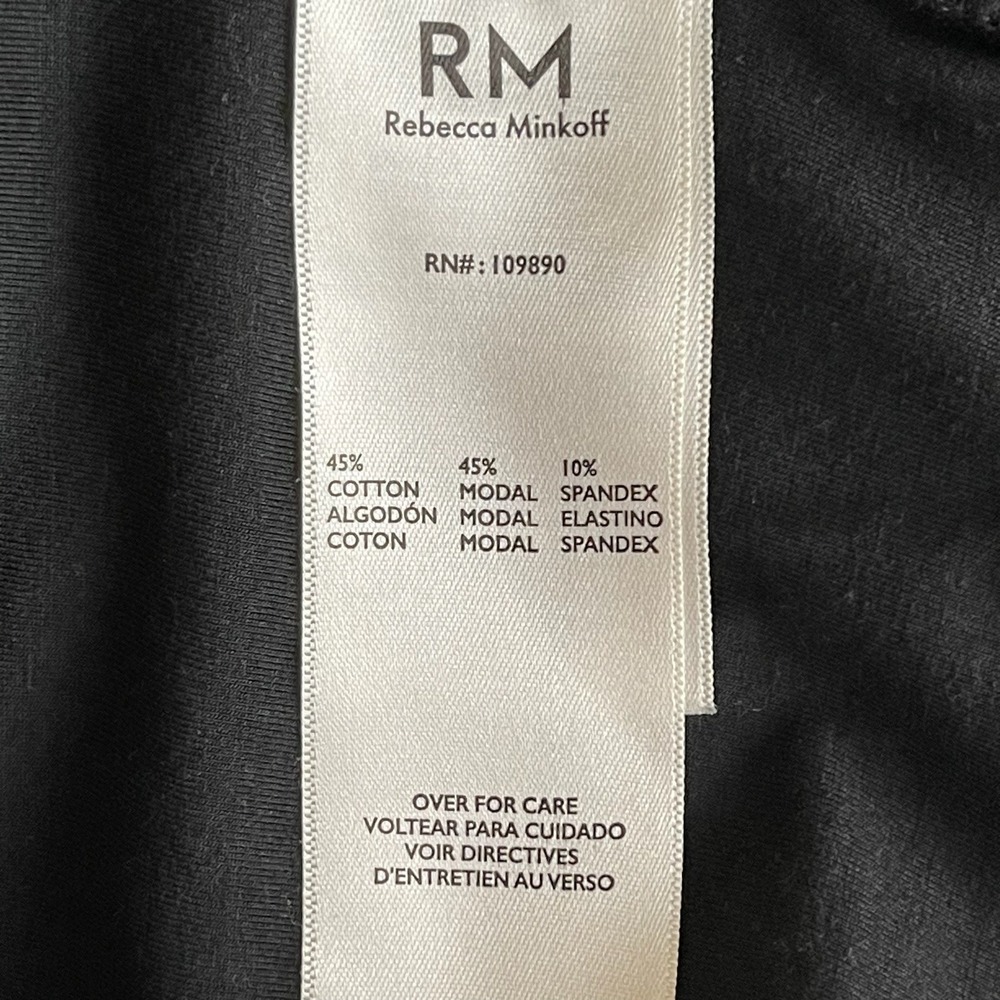 Rebecca Minkoff Women's Black Ruched Side Mock Neck Sleeveless‎ Top Size Large - Picture 5 of 6